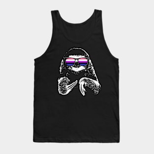 Pride Sloth Genderfluid Flag Sunglasses Tank Top